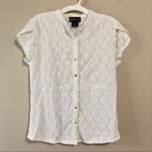 🎈 5/$10 Style & Co Lace Button Down Blouse
